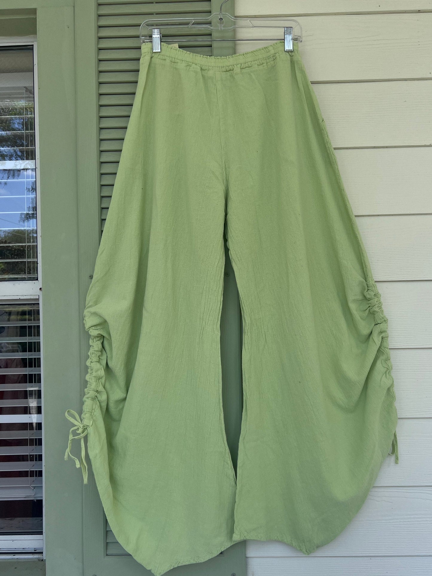 Oana Pants 100% Cotton Gauze in Sage view 16 - Pants Gauze Fabric (bottom)