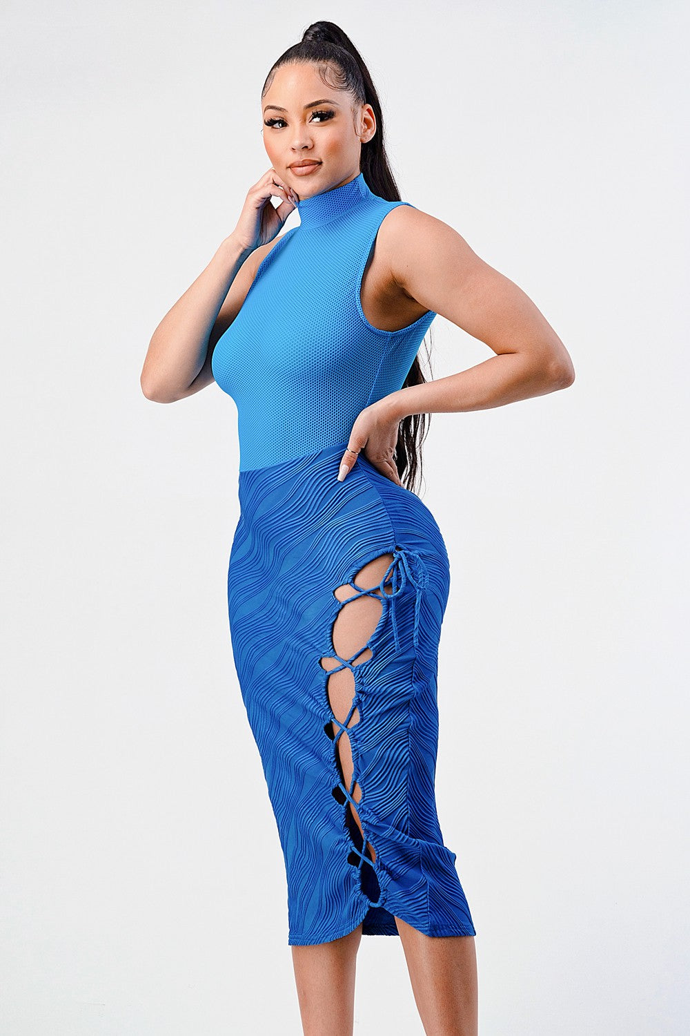 Ocean Blue Sleeveless Sexy Dress in Medium view 2 - Ocean Blue Dress For Women