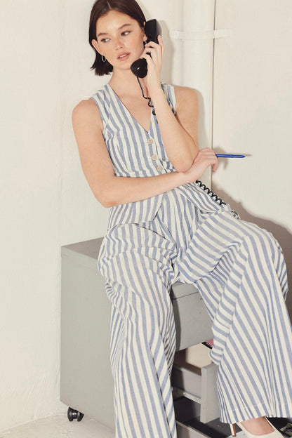 Ocean Drive Rhythm Woven Pants in BLUE/NATURAL - Ocean Drive Jeans (bottom)