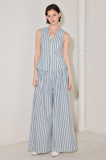 Ocean Drive Rhythm Woven Vest in BLUE/NATURAL view 5 - Ocean Drive Best Restaurants (top)