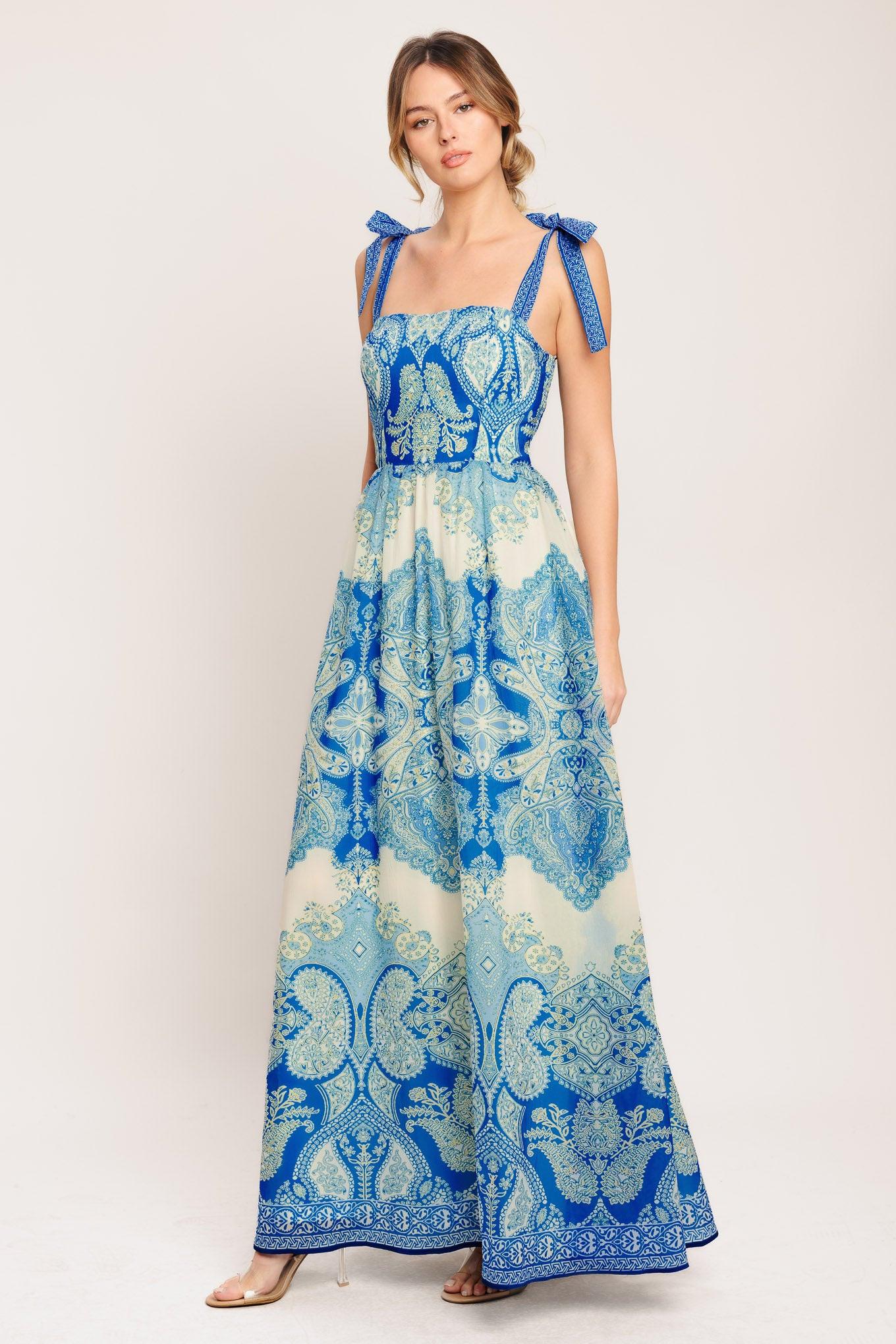 Ocean Tapestry Woven Maxi Dress view 5 - Farm Rio Women'S Ocean Tapestry Maxi Dress