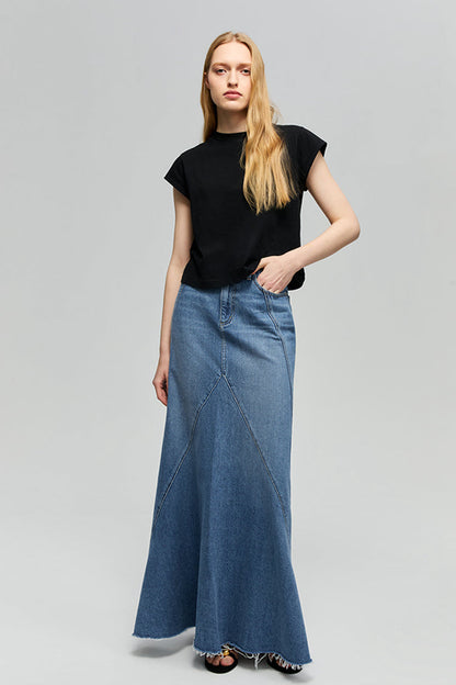 Ocean Wave Denim Skirt - MeeeShop Women's Fashion