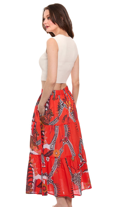 Orange Abstract Skirt in M view 3 - Orange Skirt Outfit Ideas