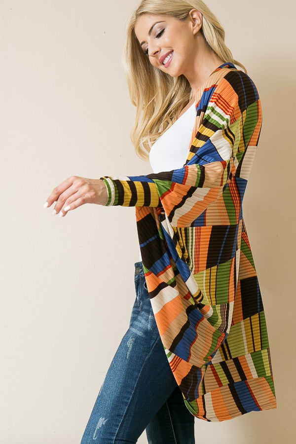 Orange Farm Dolman Open Front Cardigan Top view 5 - Dolman Sleeve Open Cardigan