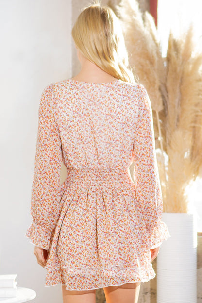 Orange Farm Floral Wrap Teir Dress view 7 - Floral Wrap Dress For Women