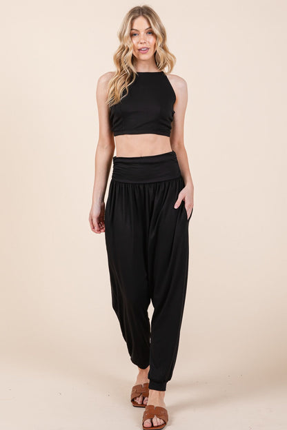 Orange Farm Harem Jogger Pants with Side Pockets in Wine view 5 - Harem Pants Joggers (bottom)