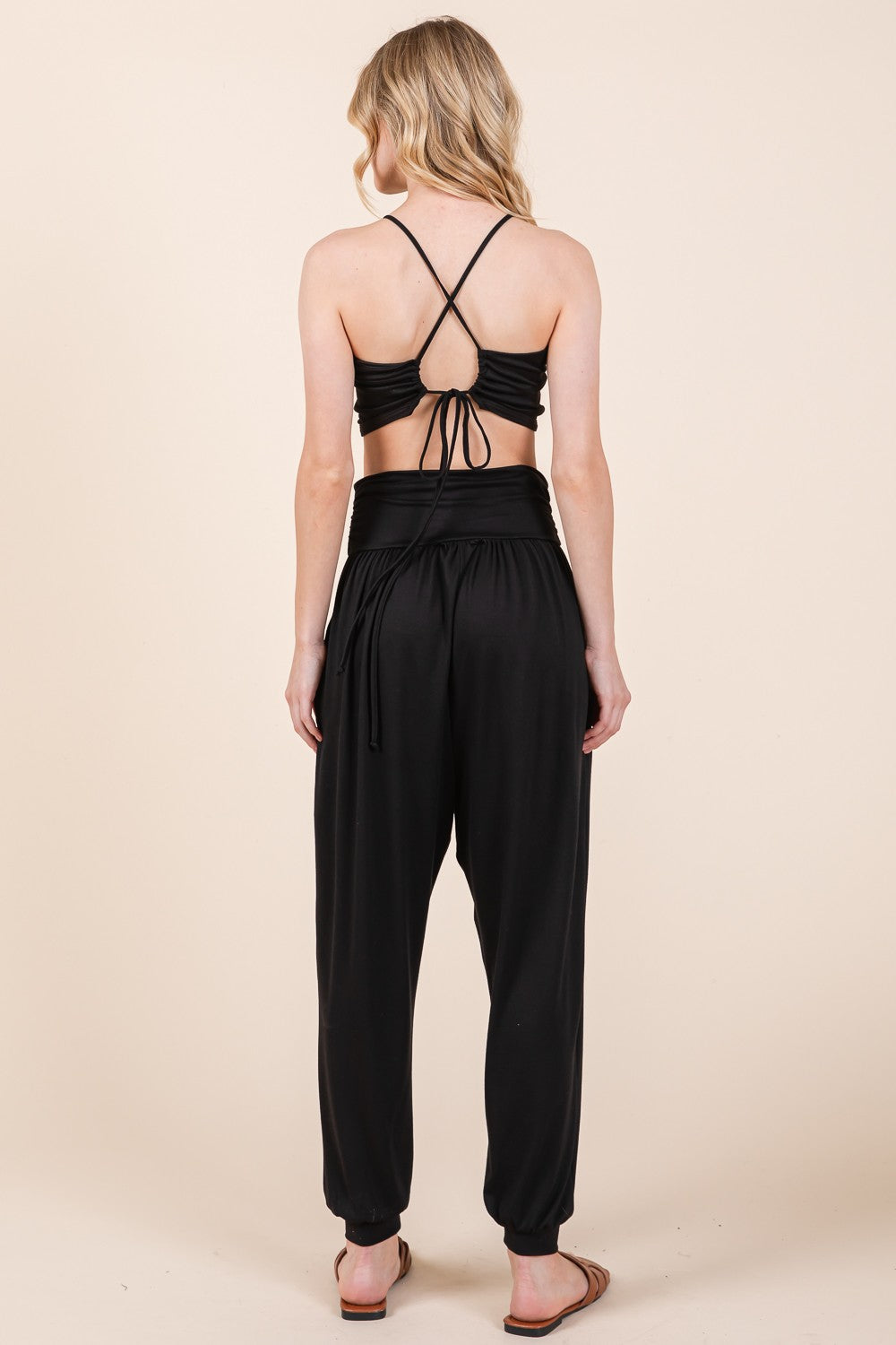 Orange Farm Harem Jogger Pants with Side Pockets in Wine view 6 - Harem Pants Joggers (bottom)
