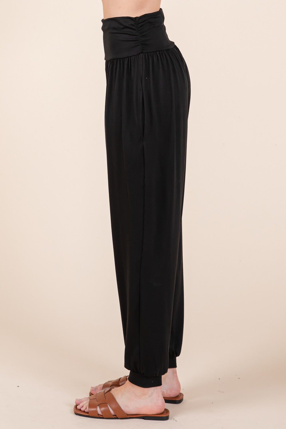 Orange Farm Harem Jogger Pants with Side Pockets in Wine view 7 - Harem Pants Joggers (bottom)