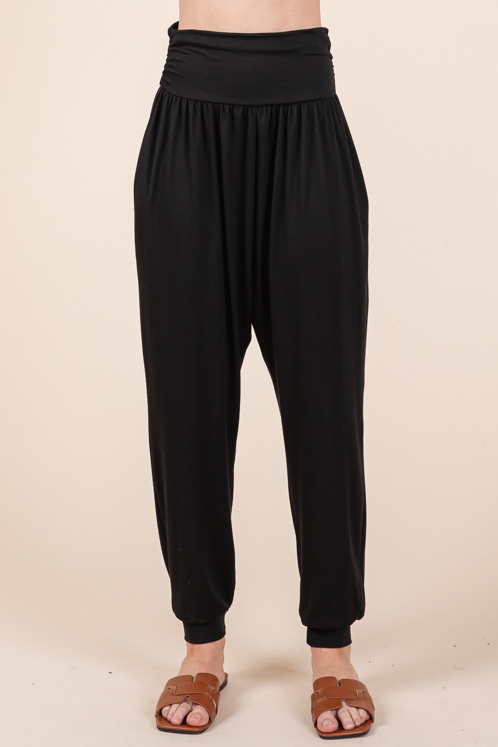 Orange Farm Harem Jogger Pants with Side Pockets in Wine view 8 - Harem Pants Joggers (bottom)