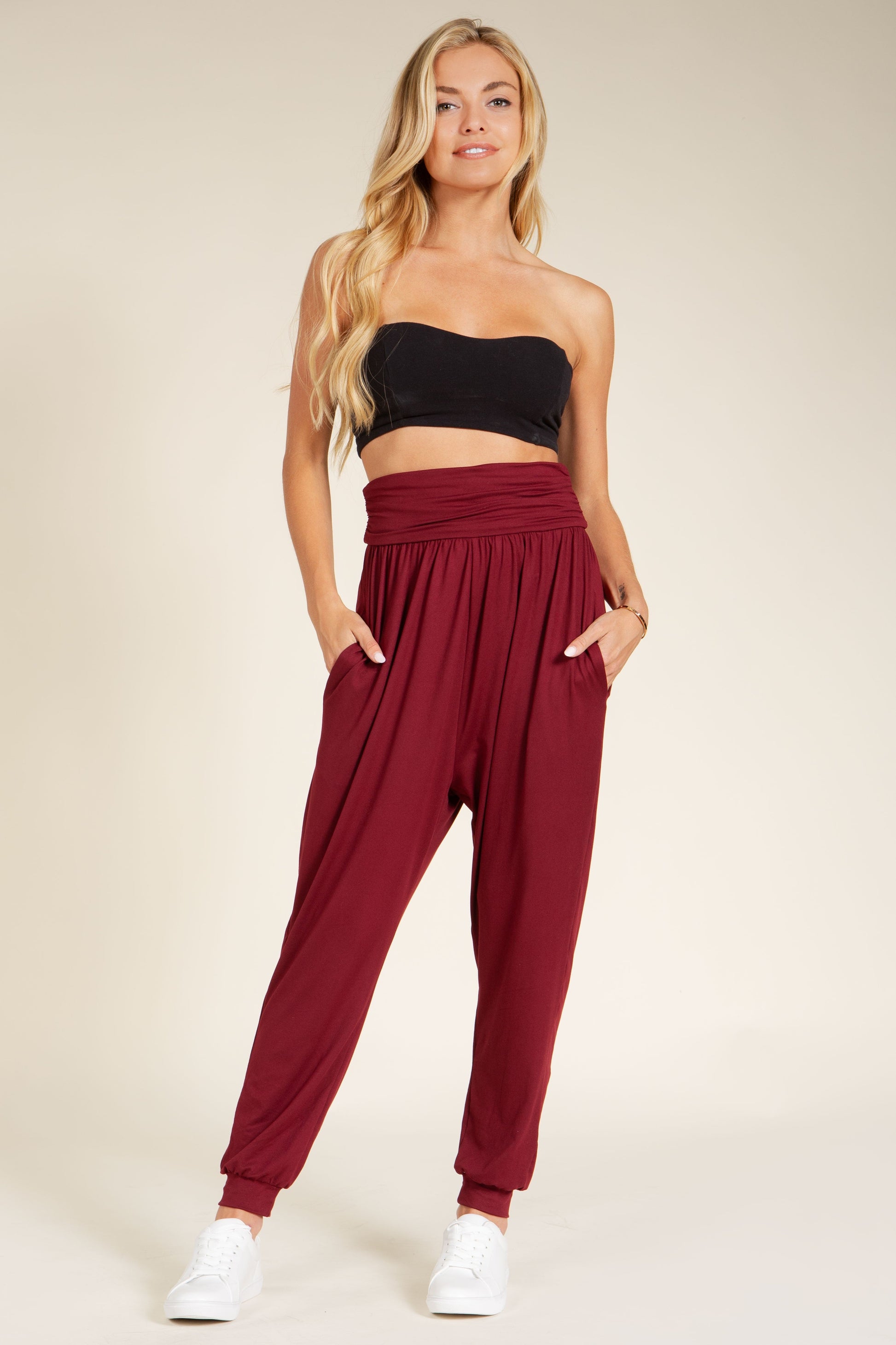 Orange Farm Harem Jogger Pants with Side Pockets view 10 - Harem Pants Joggers (bottom)