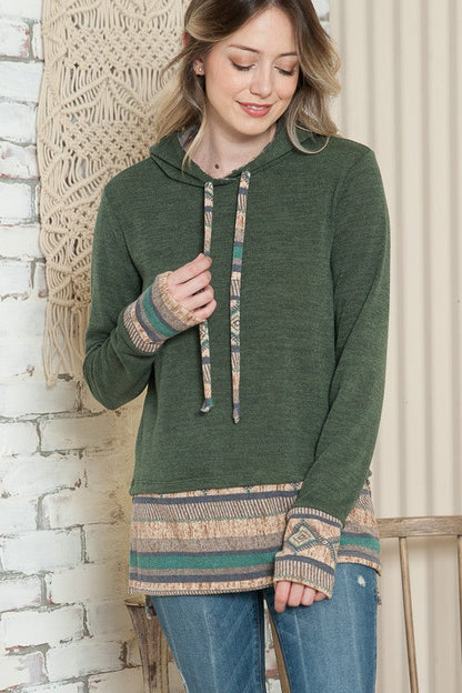 Orange Farm Hoodie Pullover with Thumbhole Sleeves Top view 9 - Thumbhole Hoodie