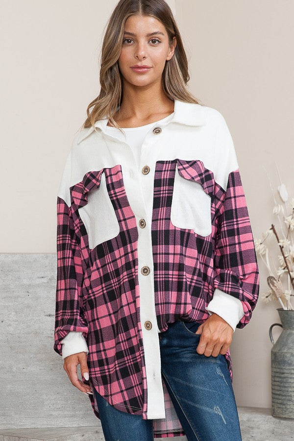 Orange Farm Oversized Mixed Media Knit Shacket in L view 3 - Relaxed Fit (layer)