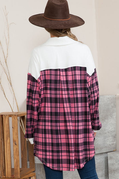 Orange Farm Oversized Mixed Media Knit Shacket view 5 - Relaxed Fit (layer)