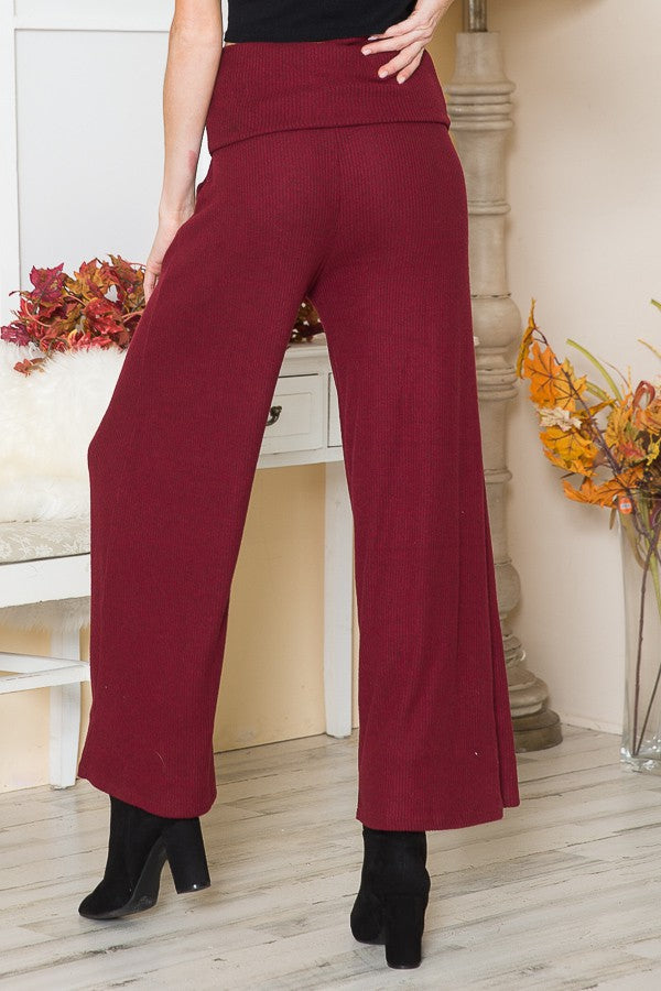 Orange Farm Rib Brush Wide Leg Pants with Pockets view 15 - Pants Pockets (bottom)