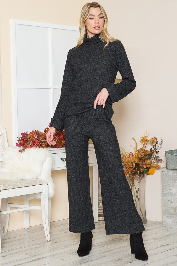 Orange Farm Rib Brush Wide Leg Pants with Pockets view 16 - Pants Pockets (bottom)