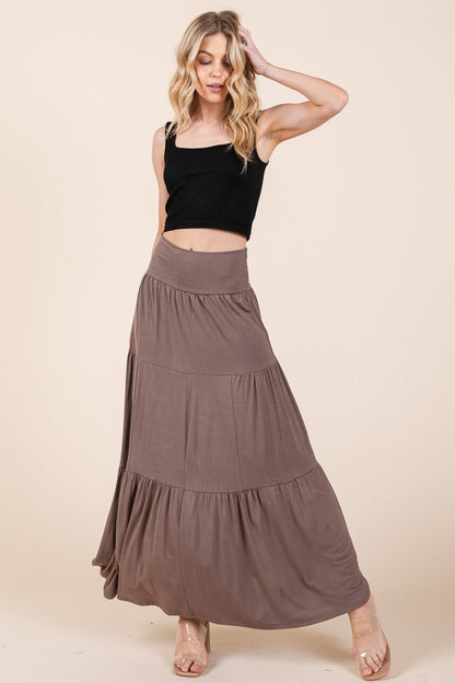 Orange Farm Solid Tiered Ruffle Skirt view 10 - Solid Layered Skirt