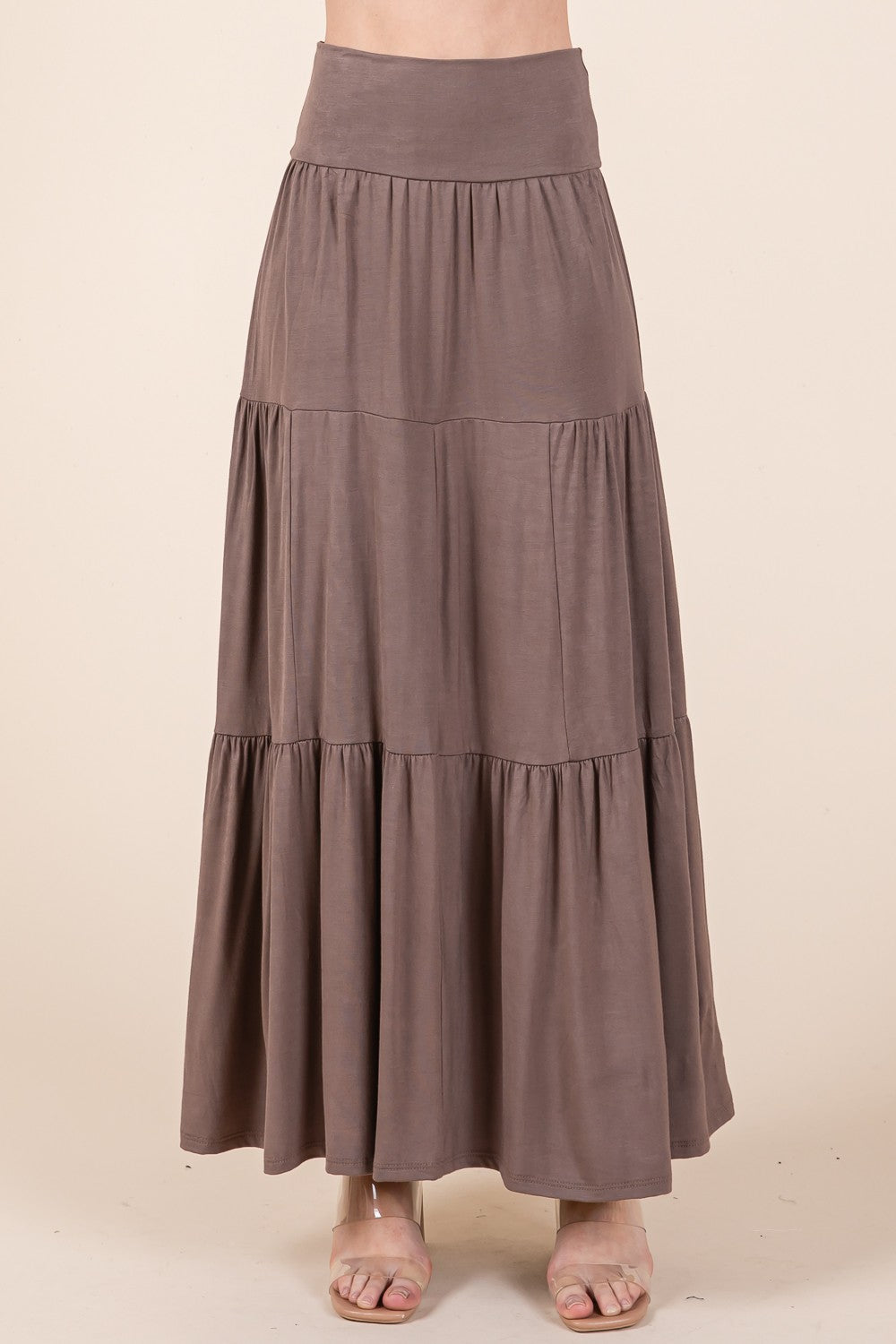 Orange Farm Solid Tiered Ruffle Skirt view 14 - Solid Layered Skirt