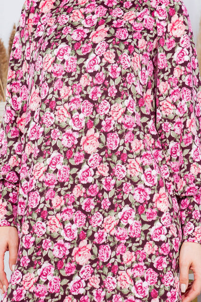 Orange Farm Sweater Dress with Pockets in Wine Combo view 7