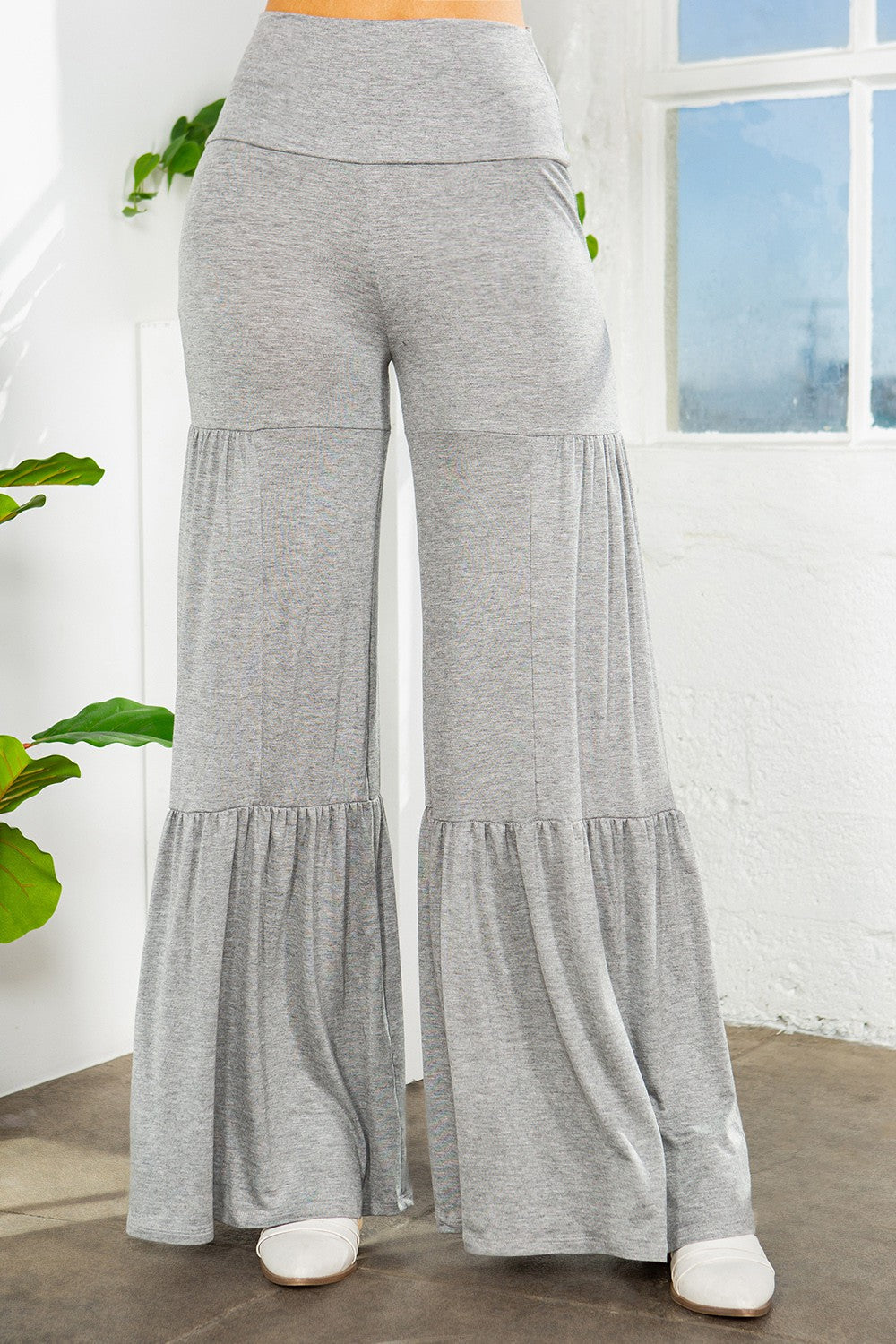 Orange Farm Tiered Ruffle High Waisted Wide Leg Pants view 11 - High-Waisted - Tiered Ruffle Pants Womens (bottom)