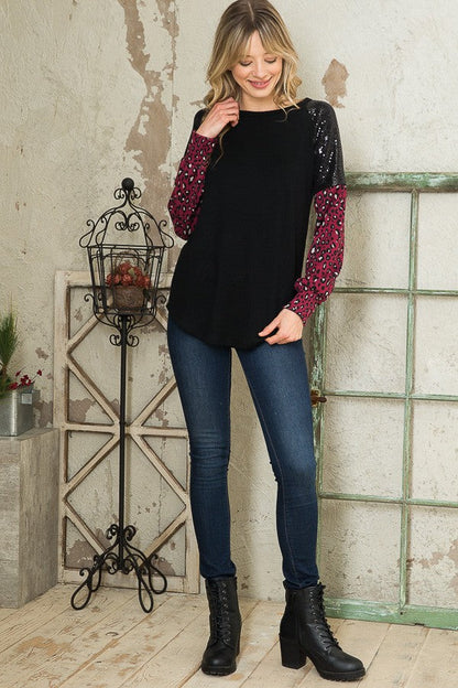 Orange Farm Trans Sequin Contrast Sweater Knit in M view 2 - Fall Wardrobe Essential - Knit Sweater (top)