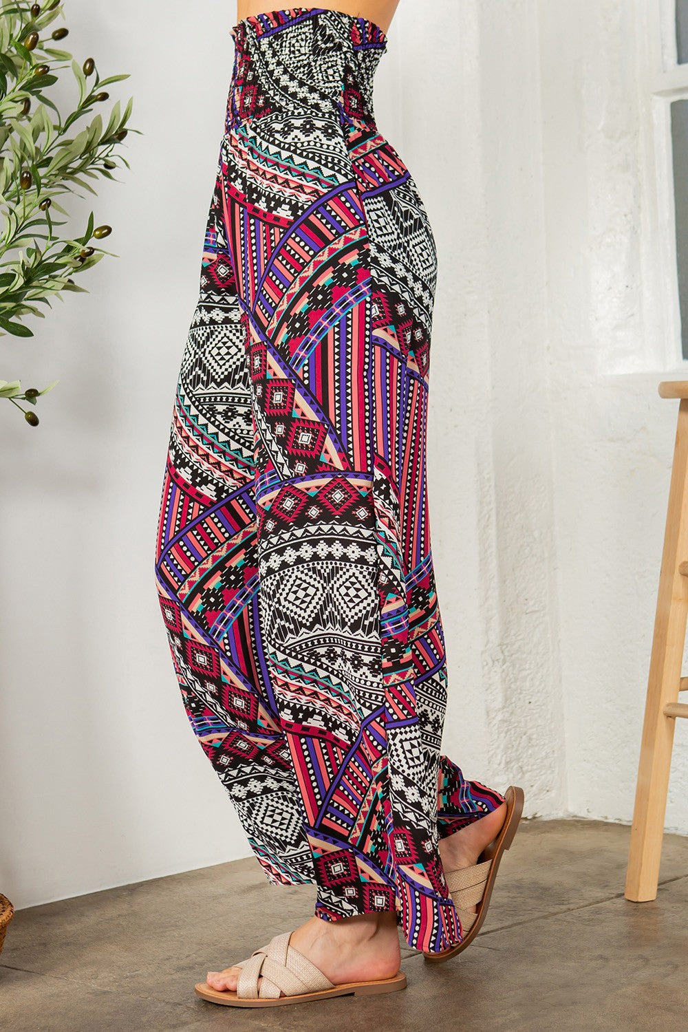 Orange Farm Tribal Print Wide Leg Pants view 9 (bottom)