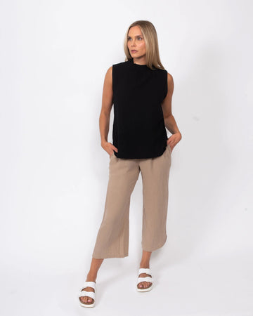 Organic Cotton Gauze Cropped Pant - MeeeShop Women's Fashion