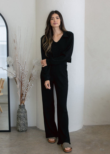 Organic Thermal Wide Leg Pant in S view 4 - Organic Thermal Pants (bottom)