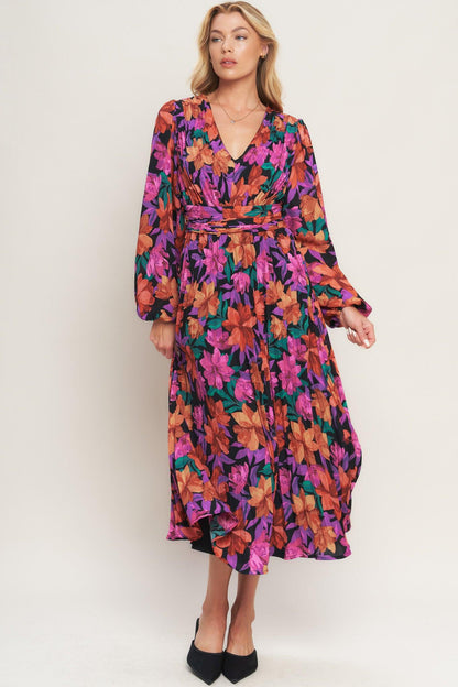 Our Beautiful Love Woven Midi Dress in BLACK/RED - A Beautiful Dress