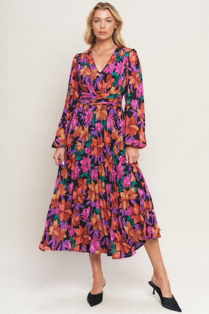 Our Beautiful Love Woven Midi Dress in BLACK/RED view 3 - A Beautiful Dress