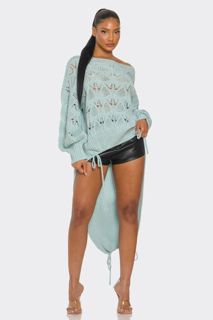 Oversized Knit Asymmetrical Sweater in L view 3 - Relaxed Fit - Oversized Knit Sweater Women (top)