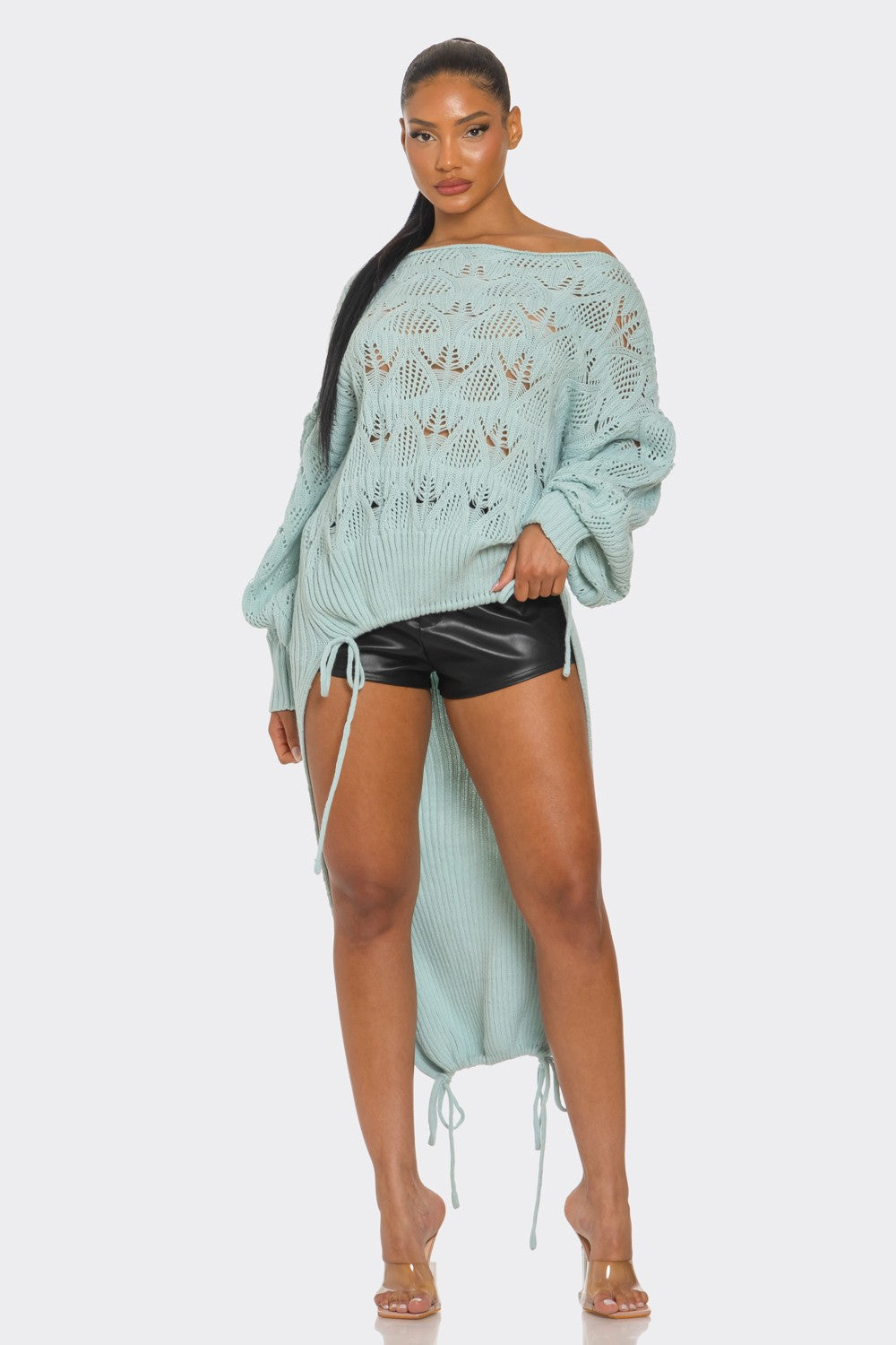 Oversized Knit Asymmetrical Sweater view 6 - Relaxed Fit - Oversized Knit Sweater Women (top)