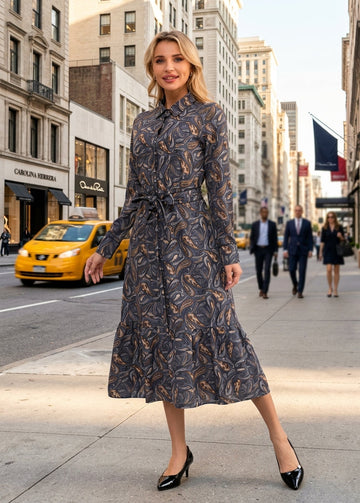 Paisley Charm Midi Dress - MeeeShop Women's Fashion