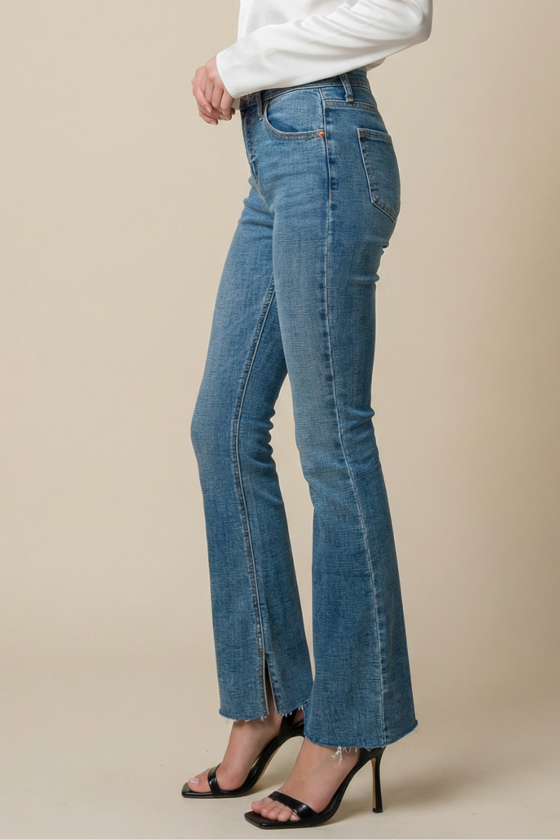 paisley high rise Paisley High Rise Flare Jeans view 3 (bottom) - shop at us.meeeshop