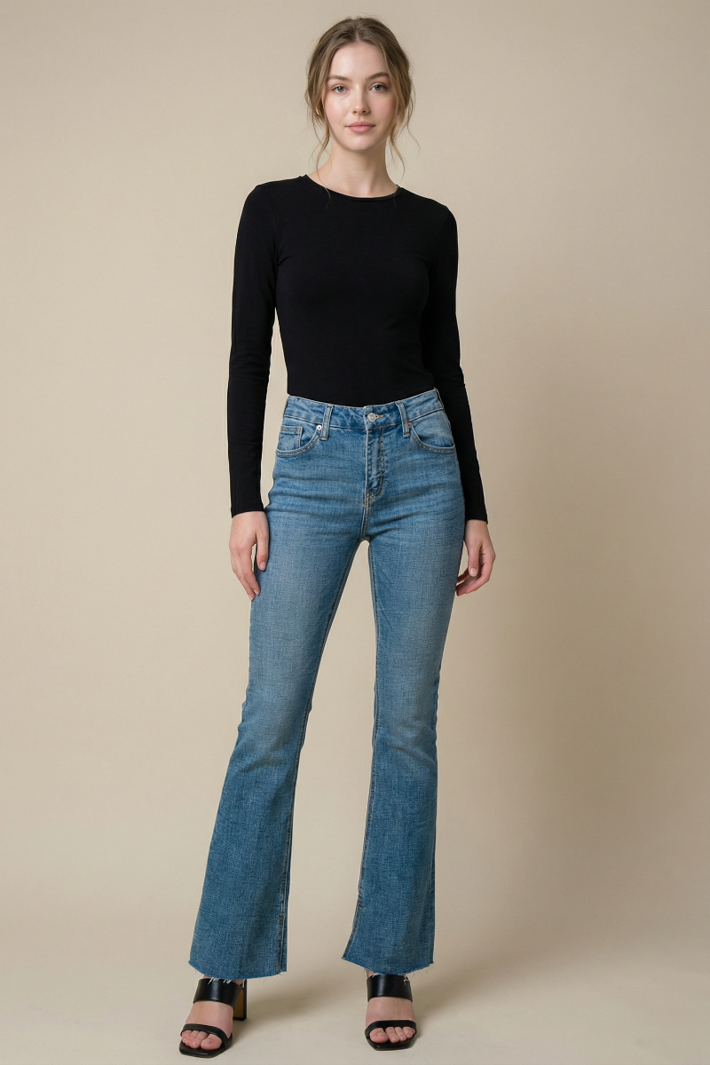 paisley high rise Paisley High Rise Flare Jeans view 5 (bottom) - shop at us.meeeshop