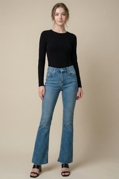 paisley high rise Paisley High Rise Flare Jeans view 5 (bottom) - shop at us.meeeshop