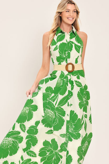 Palm Royale Woven Midi Dress in IVORY GREEN view 4 - Palm Royale Dress Ideas