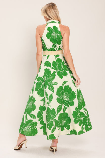 Palm Royale Woven Midi Dress in IVORY GREEN view 6 - Palm Royale Dress Ideas