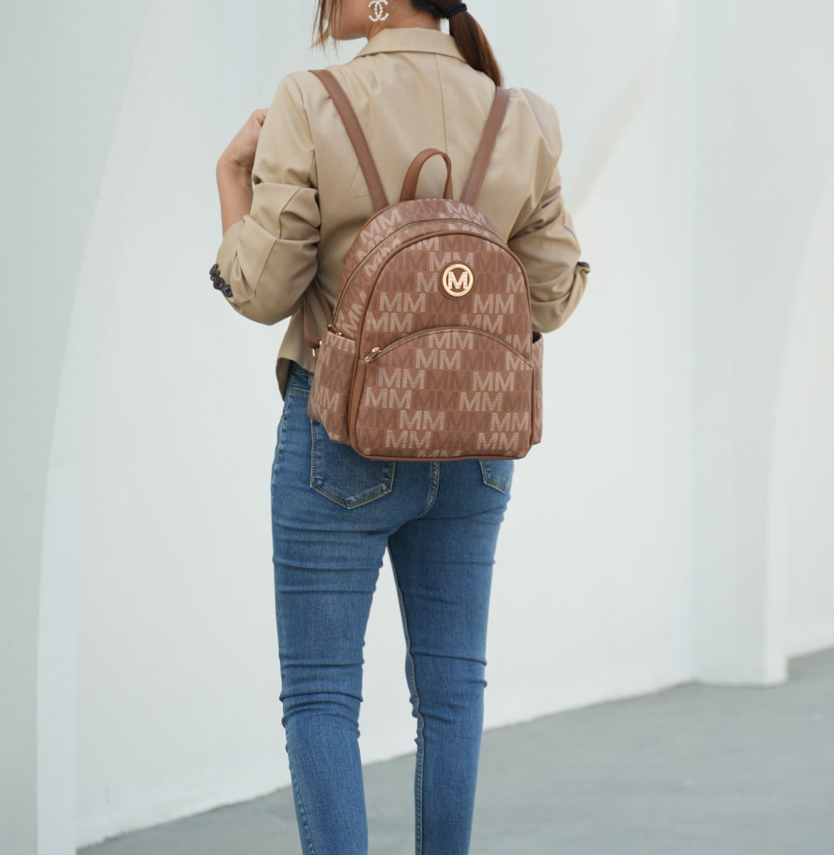 Palmer Signature Backpack Handbag in Black view 2