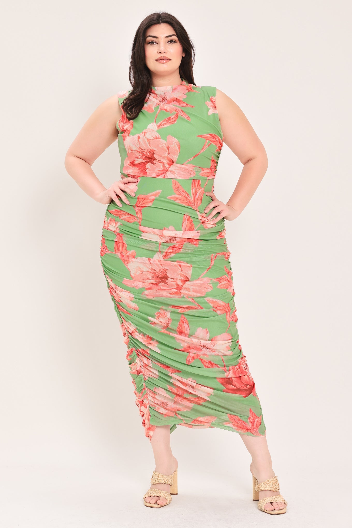 Paradise Glow Power Mesh Midi Dress view 13 - Paradise Glow Plisse Maxi Dress Lime