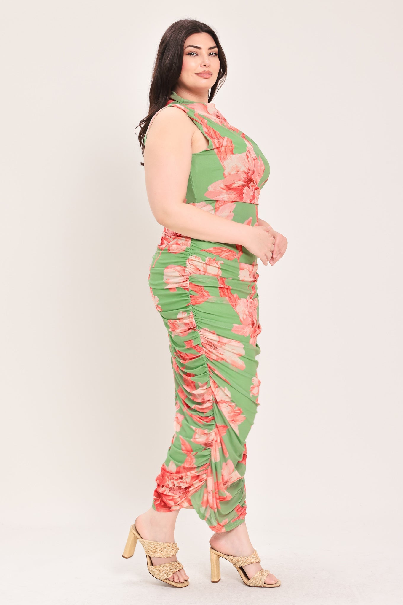 Paradise Glow Power Mesh Midi Dress view 16 - Paradise Glow Plisse Maxi Dress Lime