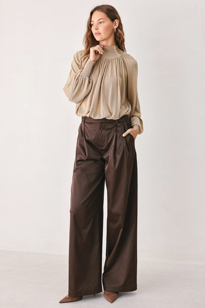 Parchment Relaxed-fit Woven Pants in BROWN view 3 - Relaxed Fit (bottom)