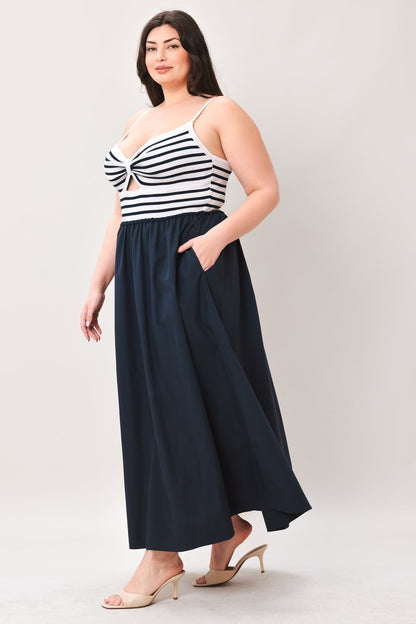 Paris Stripe Cutout Midi Dress view 11
