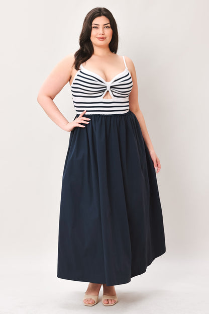 Paris Stripe Cutout Midi Dress view 13