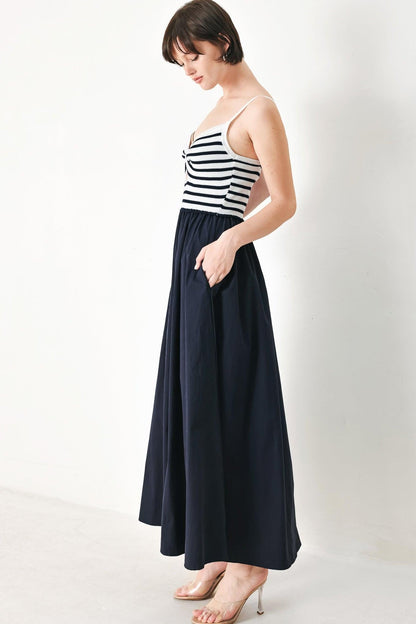 Paris Stripe Cutout Midi Dress view 7
