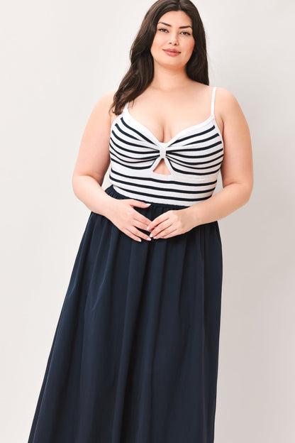 Paris Stripe Cutout Midi Dress view 8