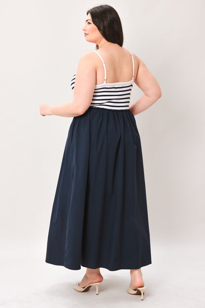 Paris Stripe Cutout Midi Dress view 9