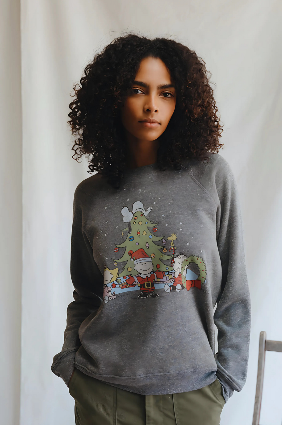 Peanuts Christmas Sweatshirt view 6 - Peanuts Christmas Sweatshirt Womens (top)
