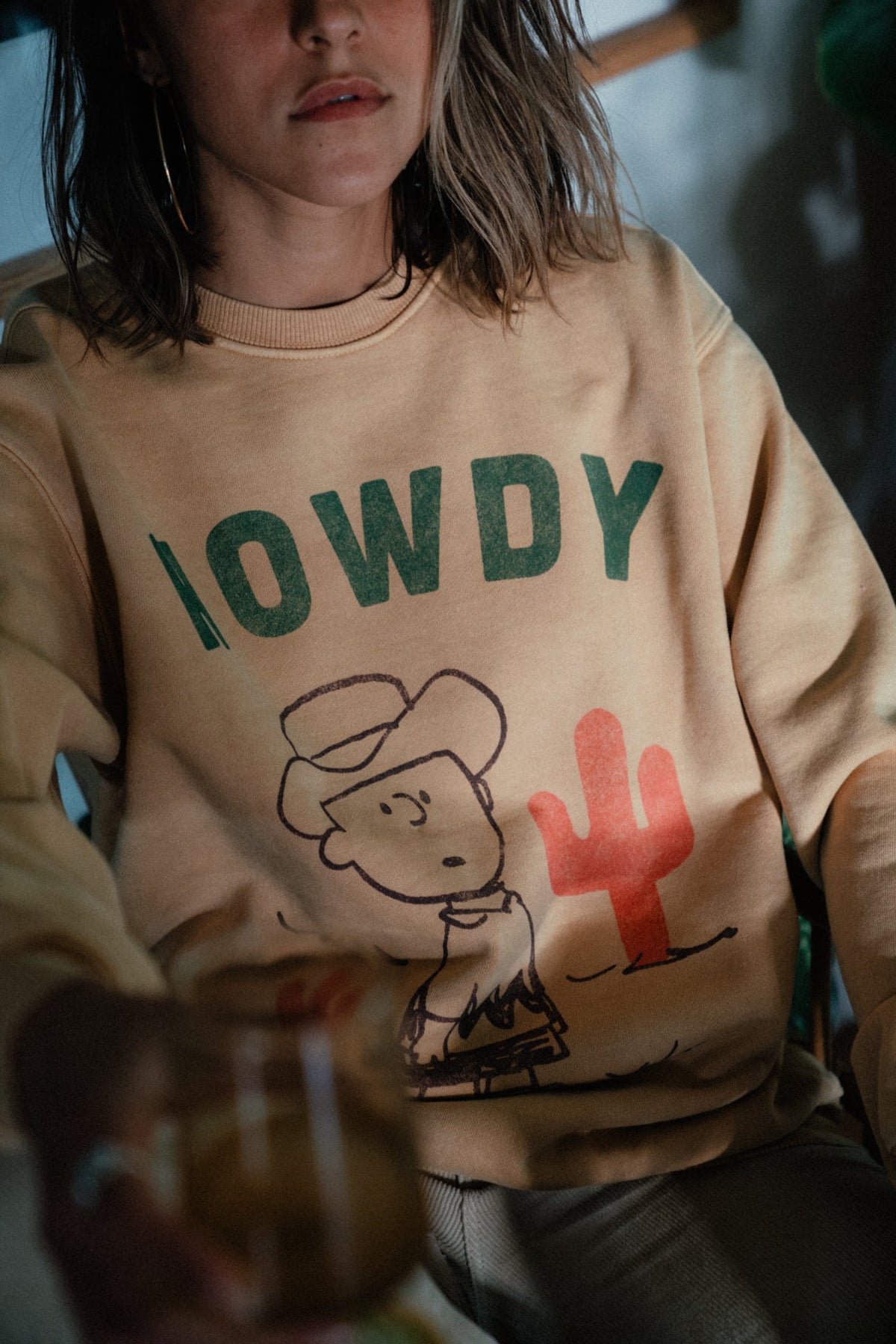 Peanuts Cowboy Charlie Sweatshirt in S view 2 - Southwest Honey Roasted Peanuts (top)