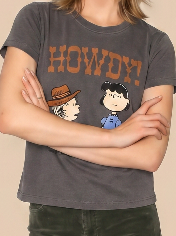 Peanuts Howdy Baby Tee in S view 2 - Peanuts Howdy Shirt (top)