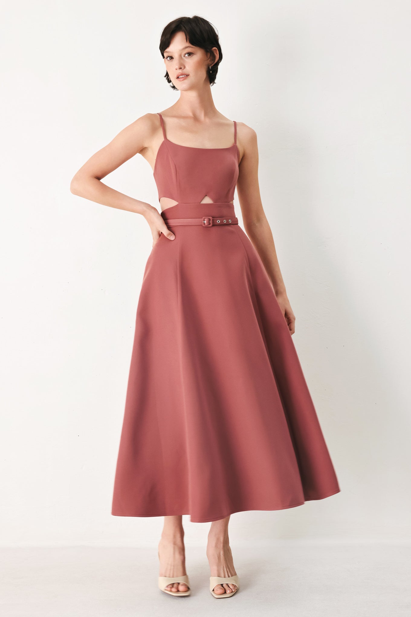 pearl moon woven Pearl Moon Woven Midi Dress view 3 (dress) - shop at us.meeeshop